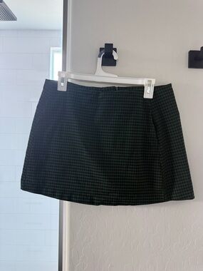 Urban Outfitters Dark Green Plaid Mini Skirt